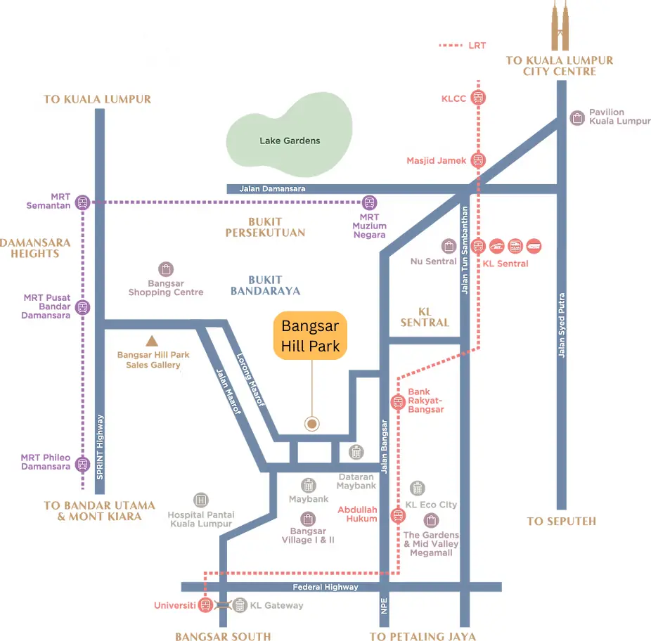 Bangsar location aerial view